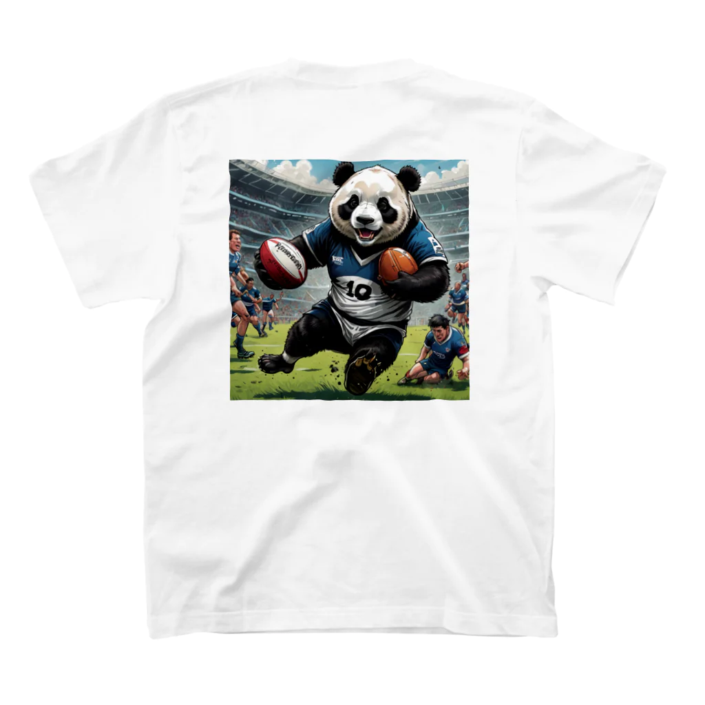 Panda Art Galleryのラグビーパンダ スタンダードTシャツの裏面