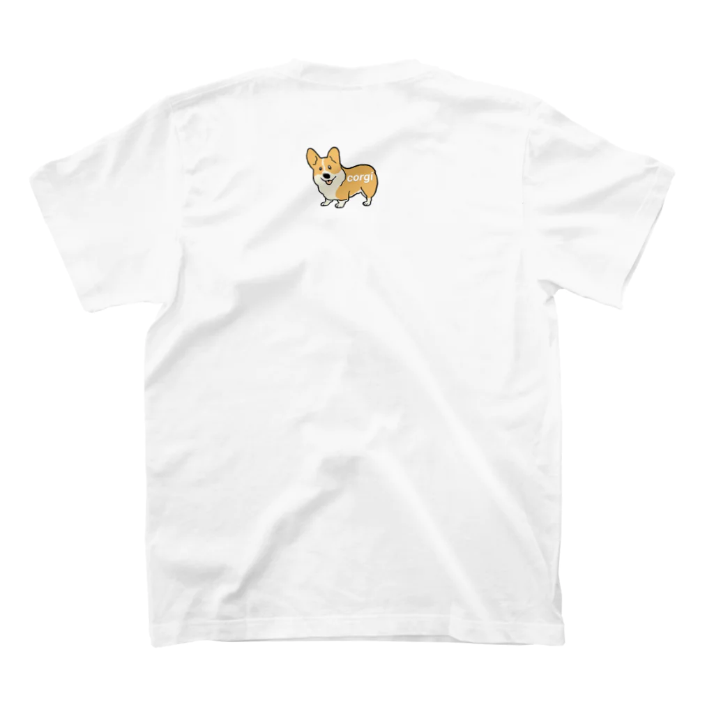 コーギーブレッド（もこもこーぎー）のもこもこーぎー （コーギーcorgi） Regular Fit T-Shirtの裏面