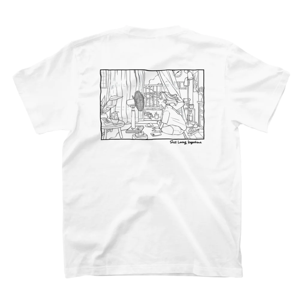 エルデザインプラス@鹿児島のデザイン事務所のstill loving Kagoshima（鹿児島）線画背面 Regular Fit T-Shirtの裏面