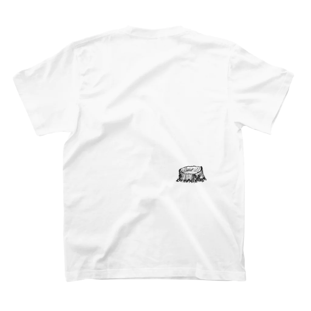 ゆ屋工房の森の者たち　切り株付 Regular Fit T-Shirtの裏面