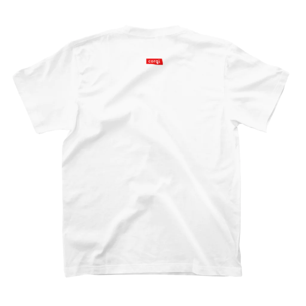 ももぐ商店の見返り美コーギー Regular Fit T-Shirtの裏面