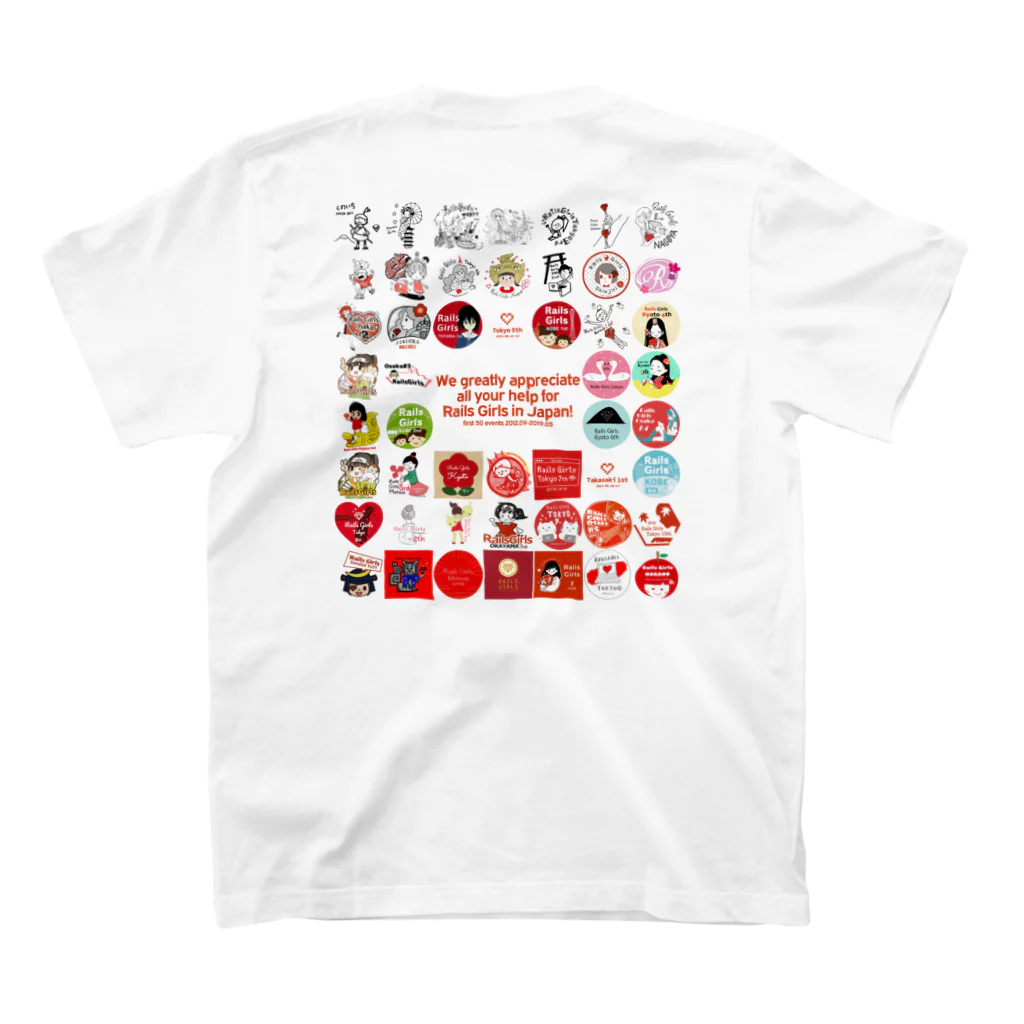 Rails Girls JapanのRails Girls 50回開催記念 티셔츠の裏面