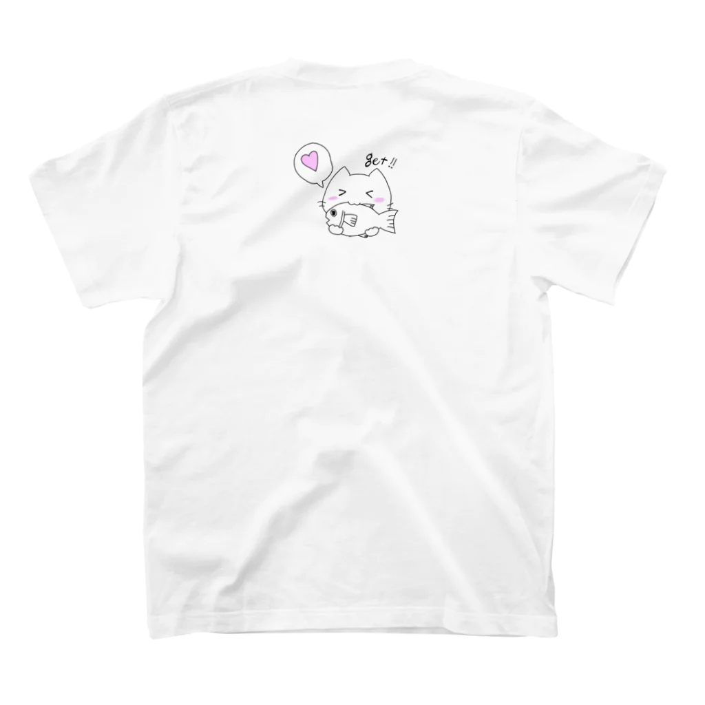 アートワークスみいねこのフィッシングねこ(白生地用) Regular Fit T-Shirtの裏面