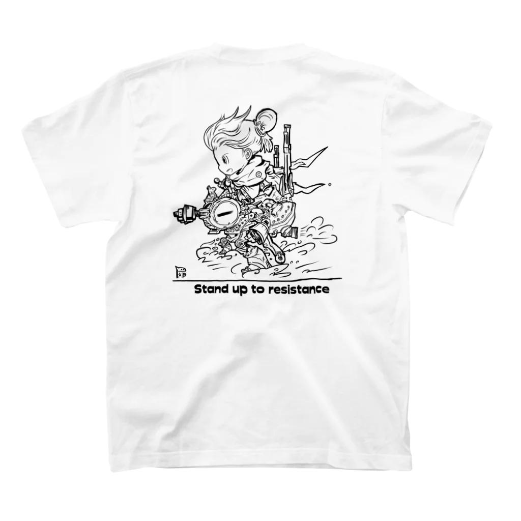 トリンドル紗栄子の土器Ｔ バックプリント(モノクロ) Regular Fit T-Shirtの裏面