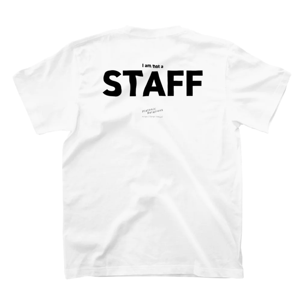 platonicrelationsの(I'm not a)STAFF Tシャツ白 Regular Fit T-Shirtの裏面