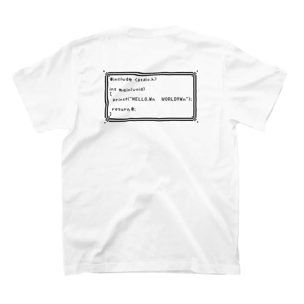 yatakami_yurinaのHELLO, WORLD!! ―ver.white― Regular Fit T-Shirtの裏面