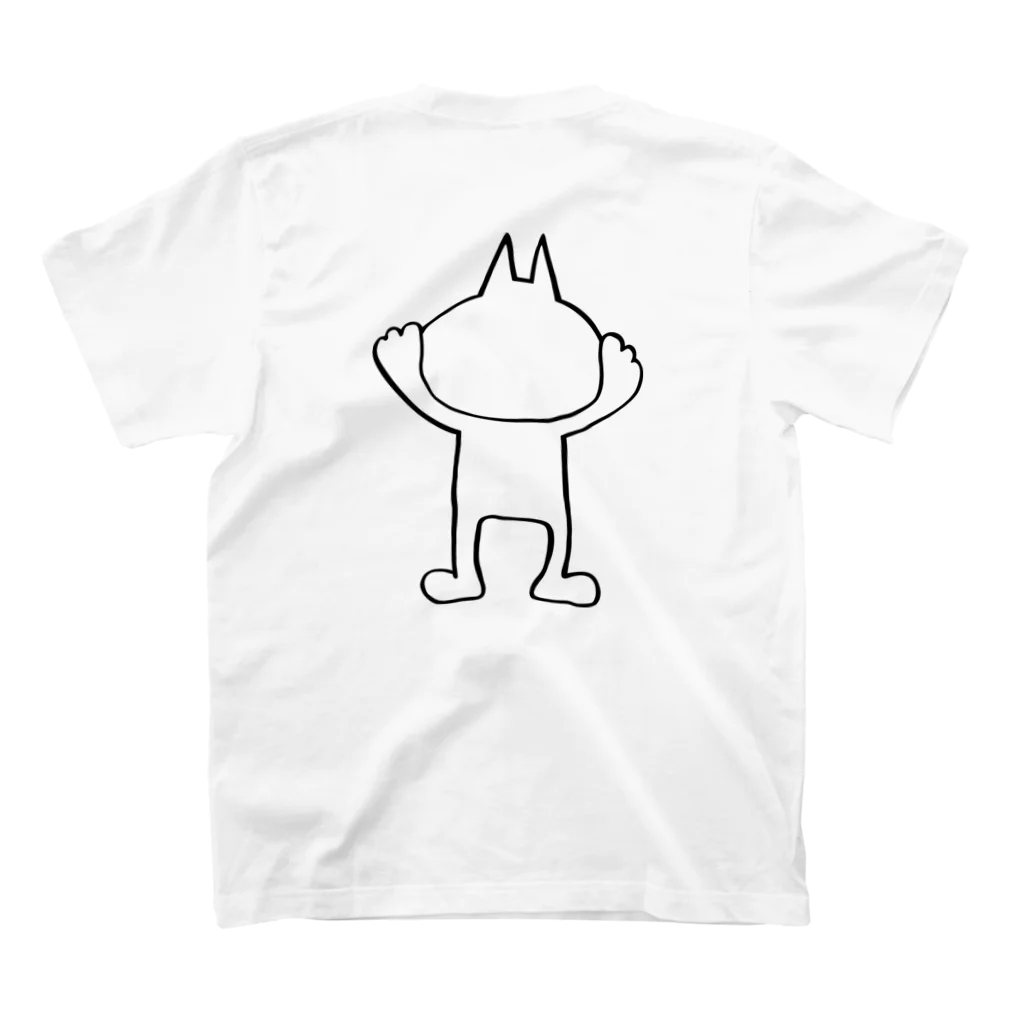 chiegohan shopのネコのヤフーくん スタンダードTシャツの裏面