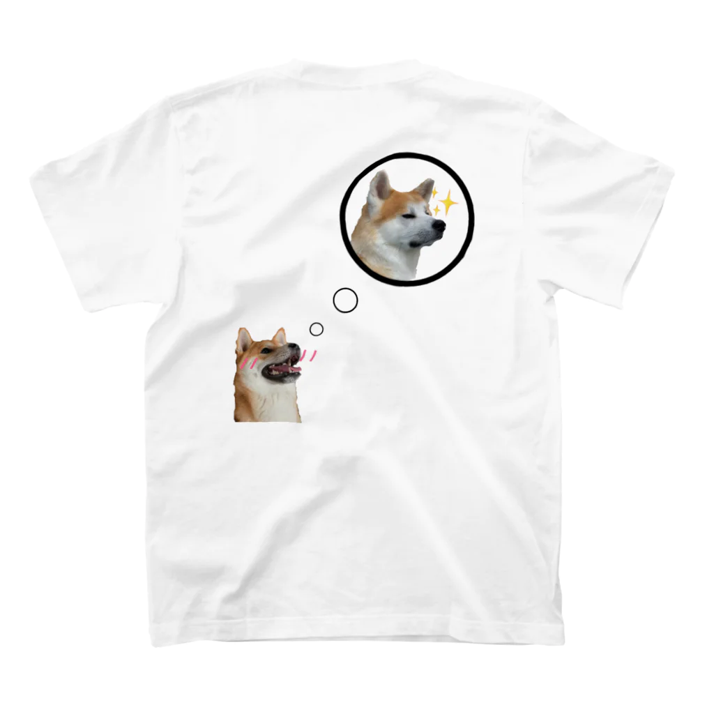 秋田犬ももと柴犬むぎのもも君大好き！むぎT Regular Fit T-Shirtの裏面