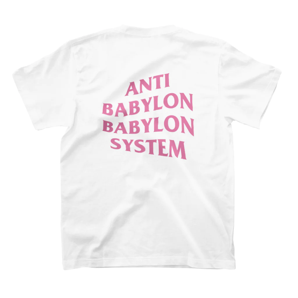 dub holicのANTI BABYLON BABYLON SYSTEM - PINK Regular Fit T-Shirtの裏面