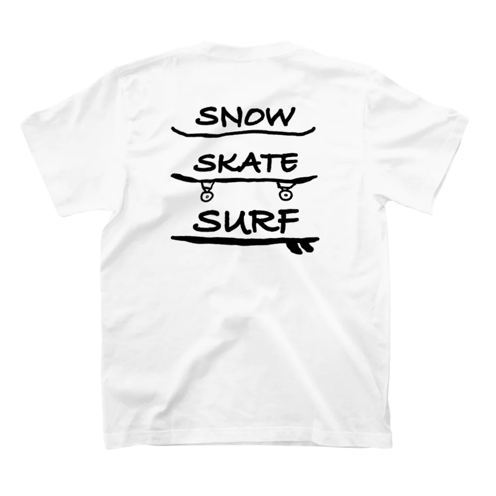 ラクガキ工房のSnow Skate Surf スタンダードTシャツの裏面