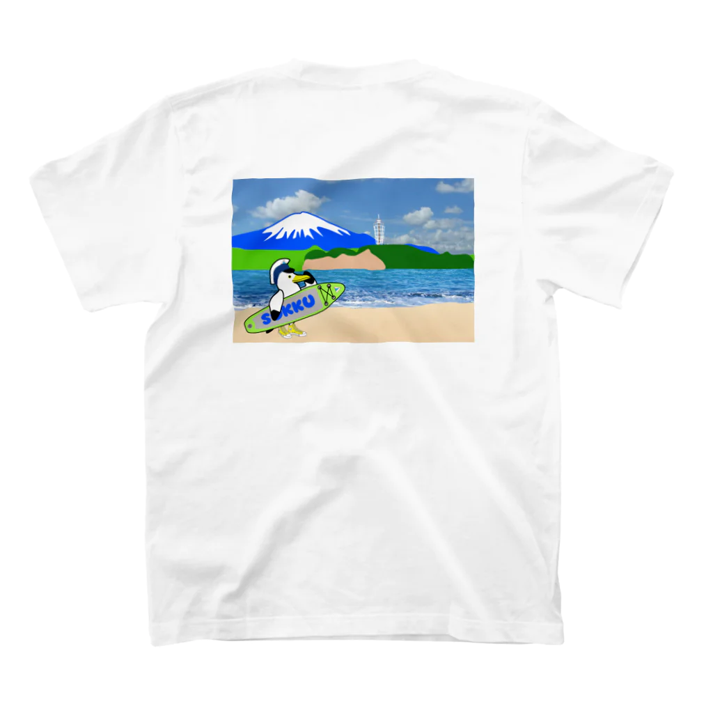 Fortune Campers そっくの雑貨屋さんの湘南江ノ島と富士山 スタンダードTシャツの裏面