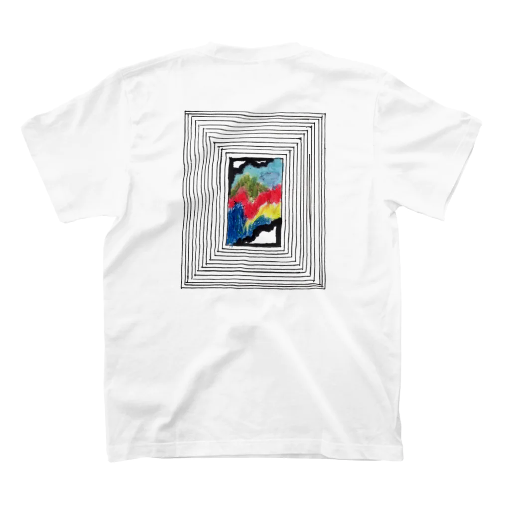 Hana Suzukiのdrawing rainbow Regular Fit T-Shirtの裏面