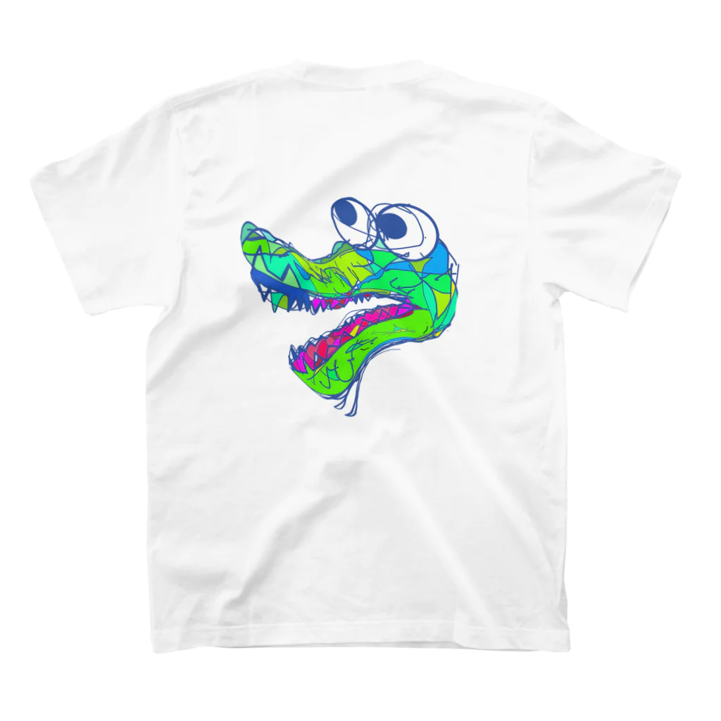 ヘンテコTのよだれワニ🐊(白背景) スタンダードTシャツの裏面