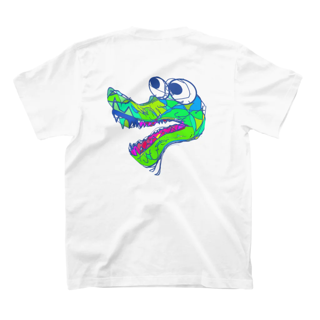 ヘンテコTのよだれワニ🐊(くり抜き) スタンダードTシャツの裏面