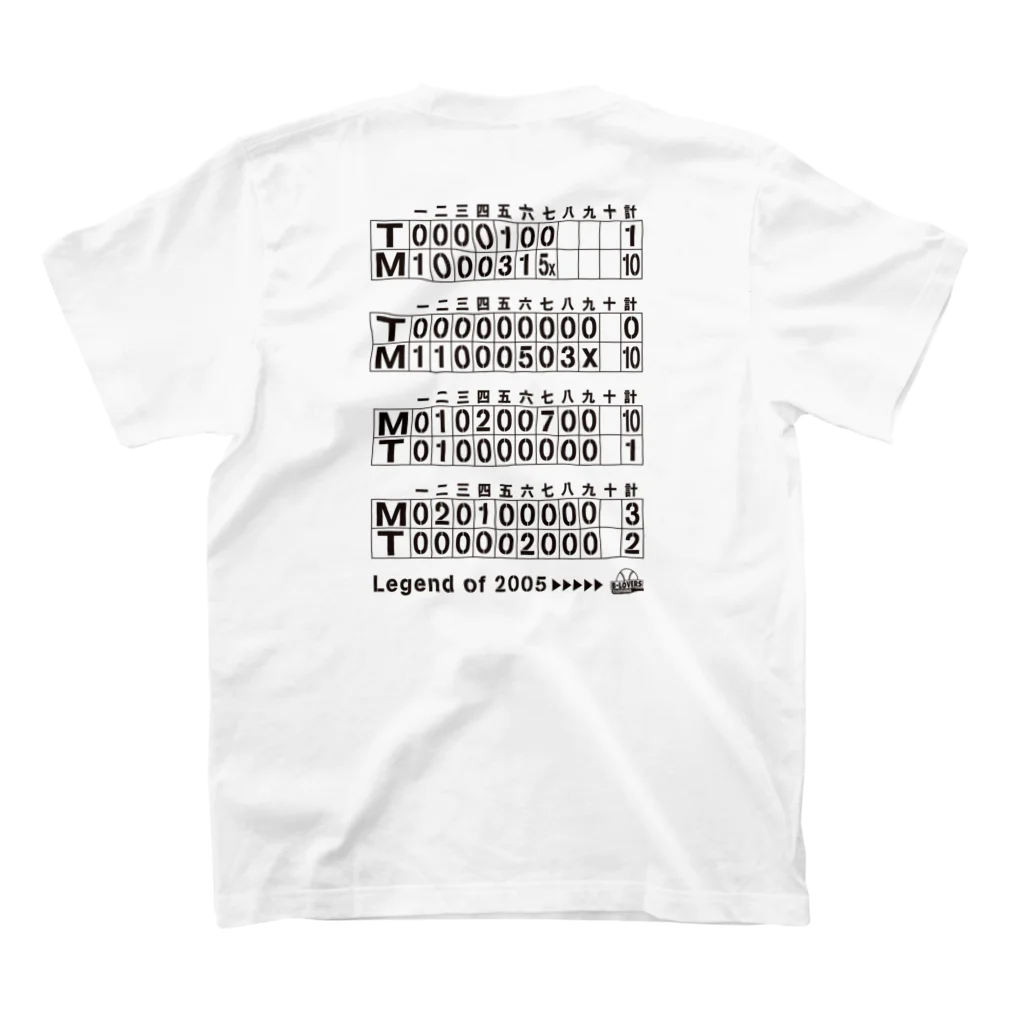 BASEBALL LOVERS CLOTHINGの「334」背中にスコアバージョン Regular Fit T-Shirtの裏面