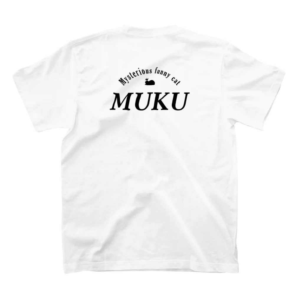 moromi_mukuの白モフ猫むく スタンダードTシャツの裏面