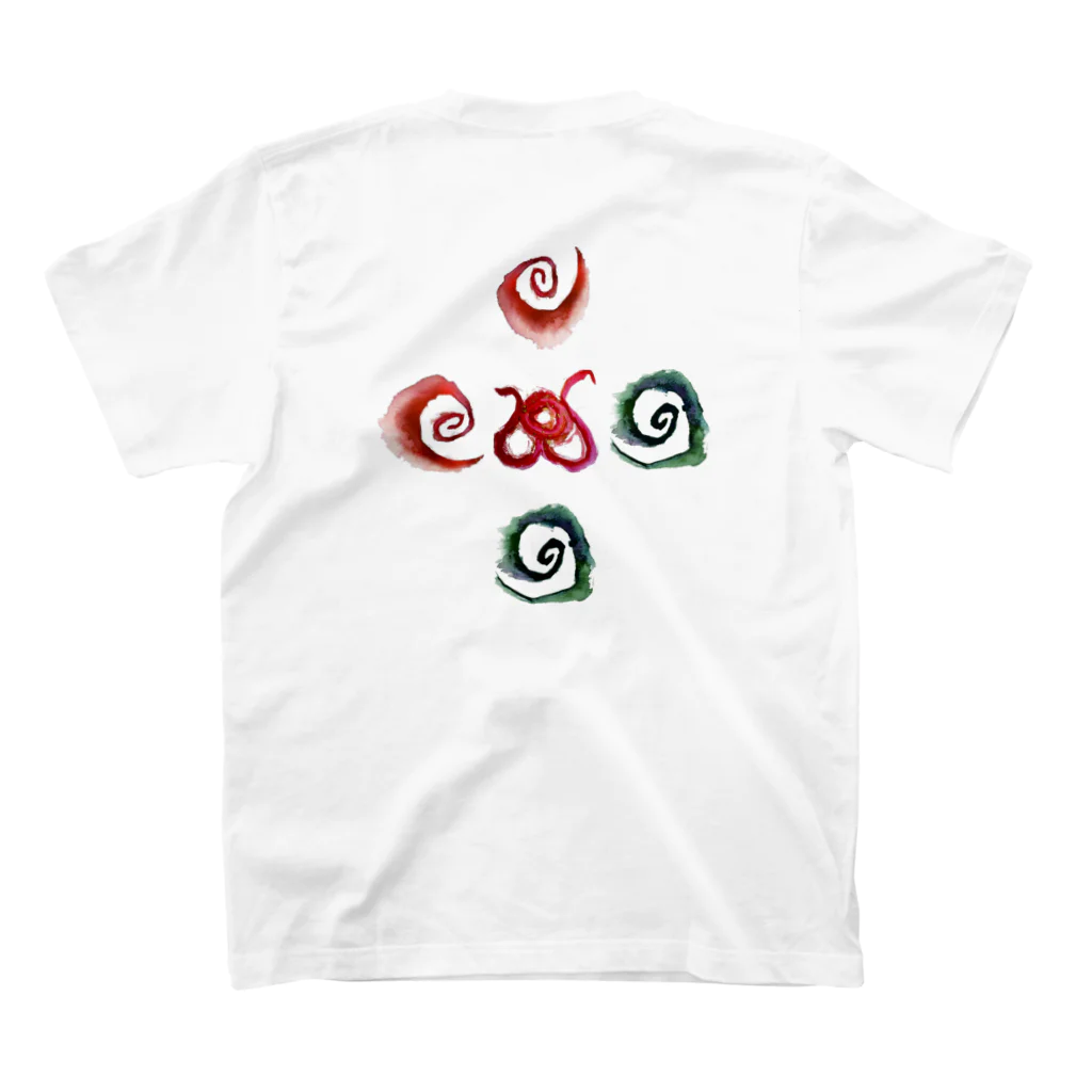 WAMI ARTのアウワ(ヲシテ文字) スタンダードTシャツの裏面