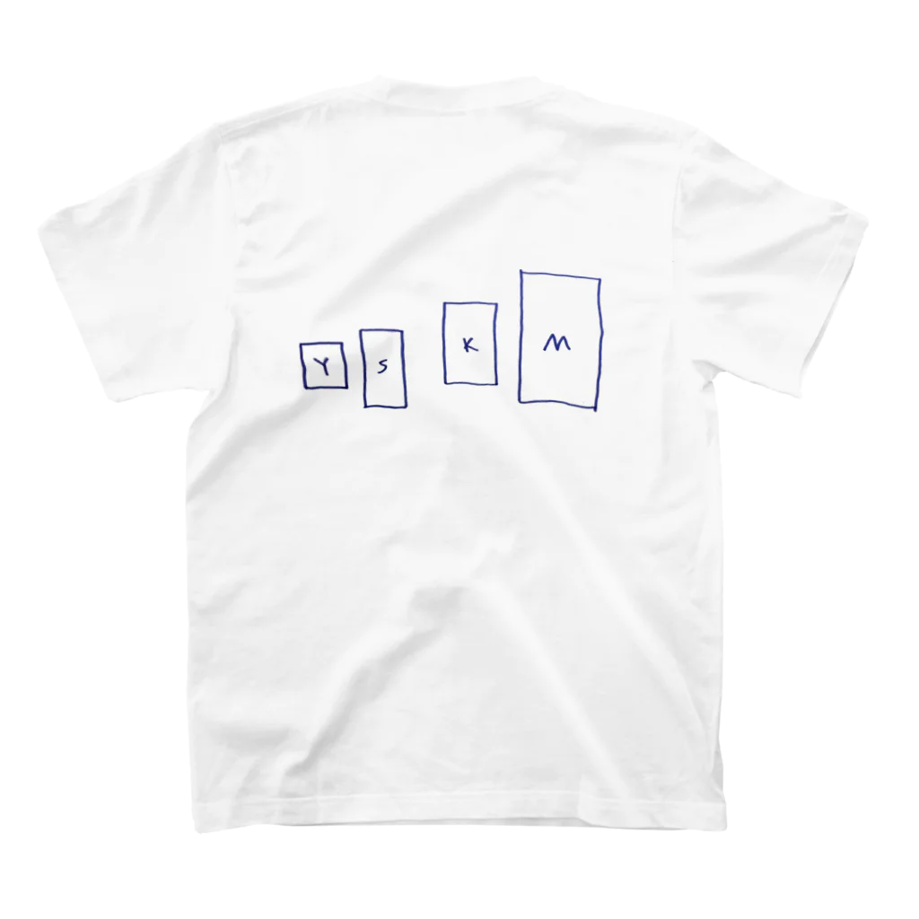 フランスピアノ山本のイラストたちの部屋の壁（本当の）【なかがわデザイン】 スタンダードTシャツの裏面