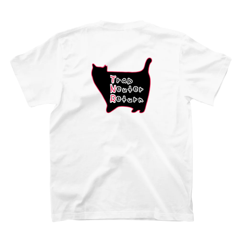 おつまみのさくらねこ推進部リアル猫Ver スタンダードTシャツの裏面