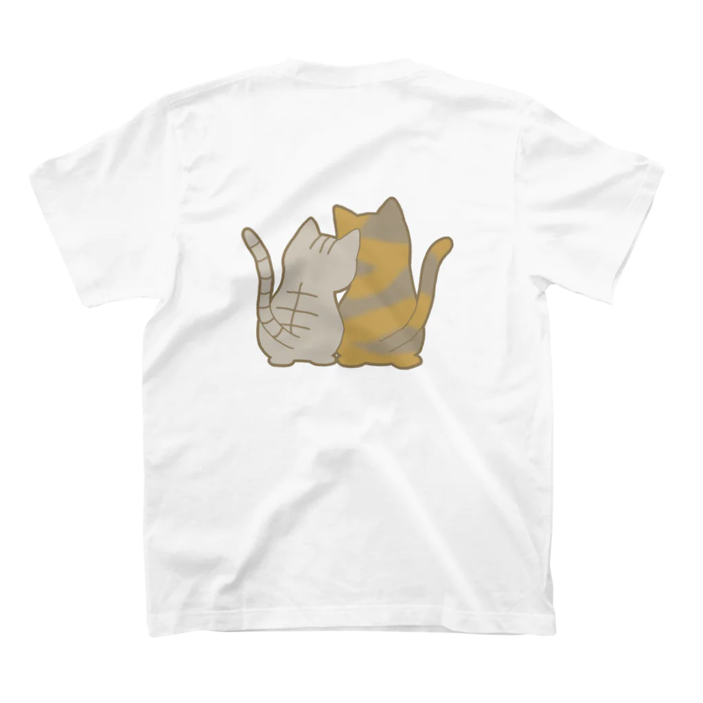 かわいいもののおみせ　いそぎんちゃくの表裏印刷　仲良し猫　鯖トラ&サビ Regular Fit T-Shirtの裏面