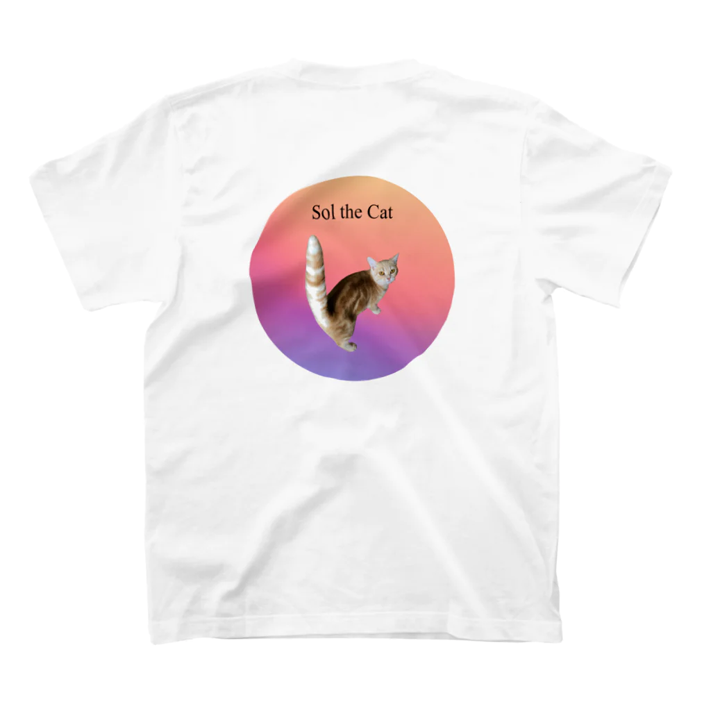 Sol the Catのしっぽピーン_丸(Gradationバックプリント) スタンダードTシャツの裏面