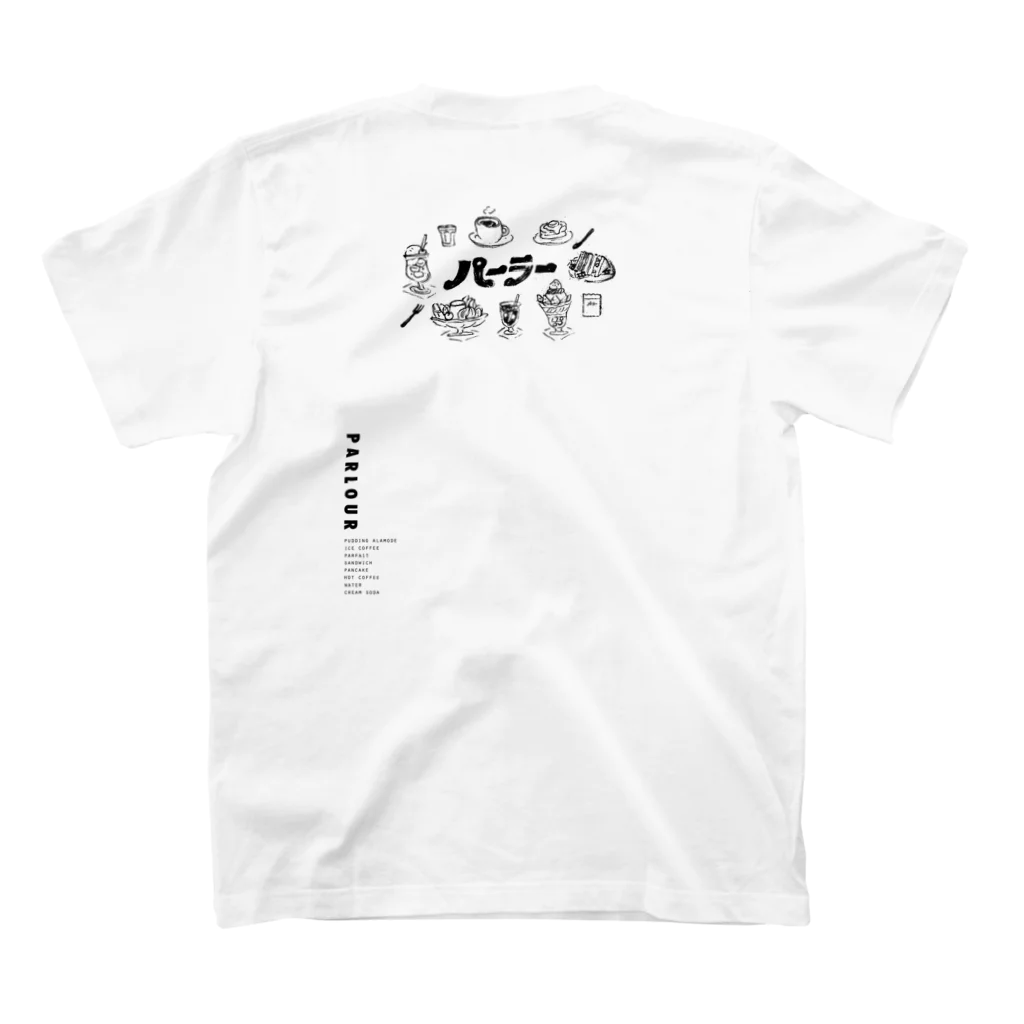 SATONOEのパーラーバックプリントver スタンダードTシャツの裏面