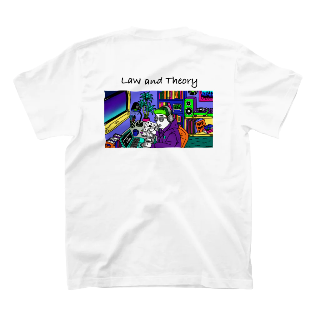 Law and TheoryのLaw and Theory for artists tee(black logo) Regular Fit T-Shirtの裏面