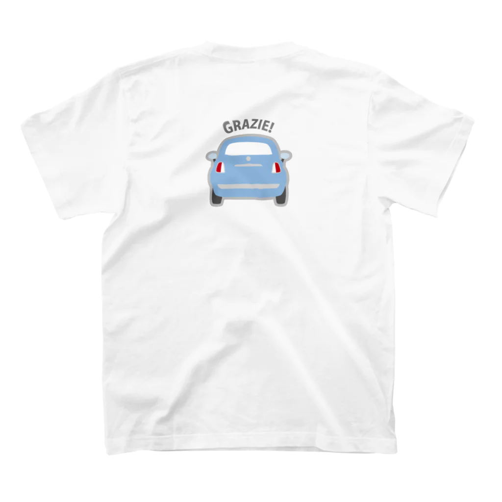 HEART BEAT MOTOR CLUBのCIAO! GRAZIE! ライトブルー スタンダードTシャツの裏面