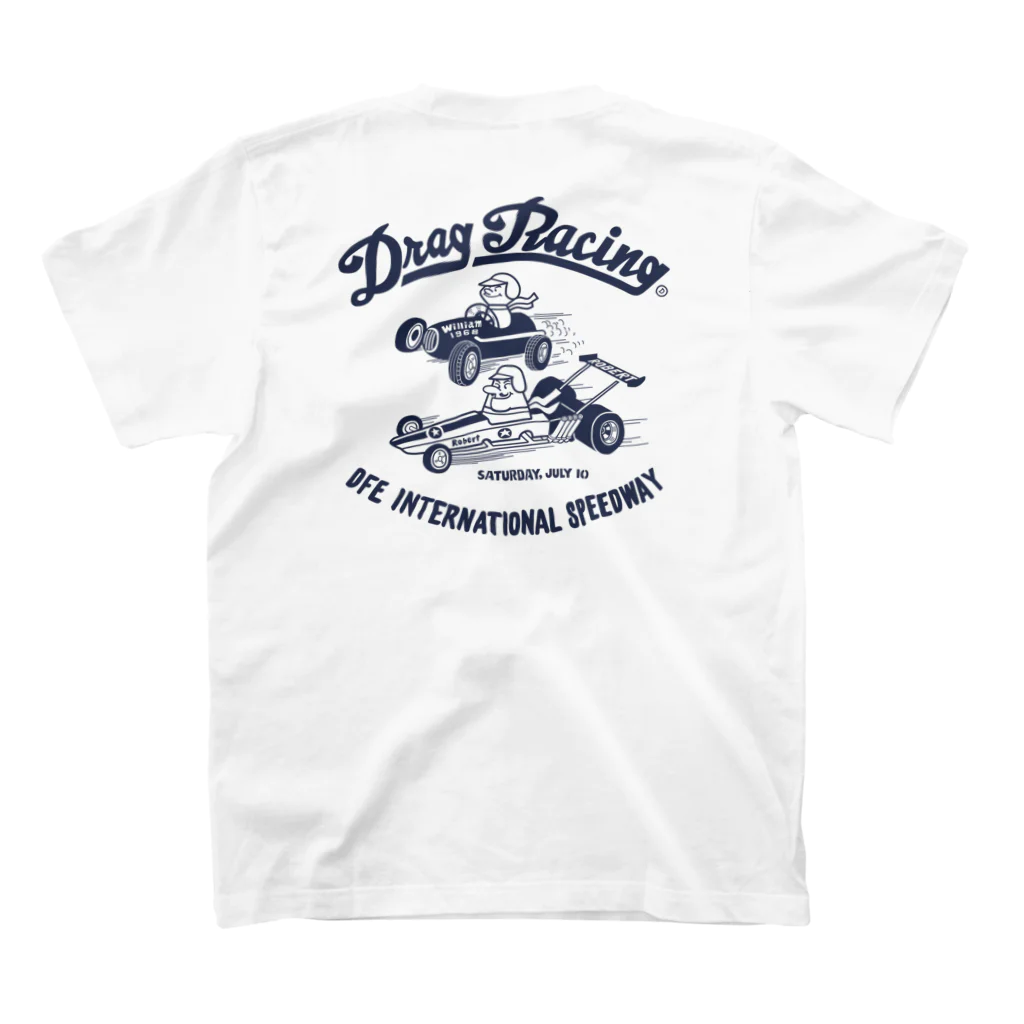 Design For Everydayのドラッグ•レース☆1/4マイル☆アメリカンレトロ　両面 티셔츠の裏面