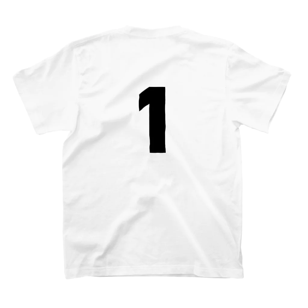 野球Tシャツ倶楽部（文字デザイン）の投手（右投げ／背番号1） スタンダードTシャツの裏面