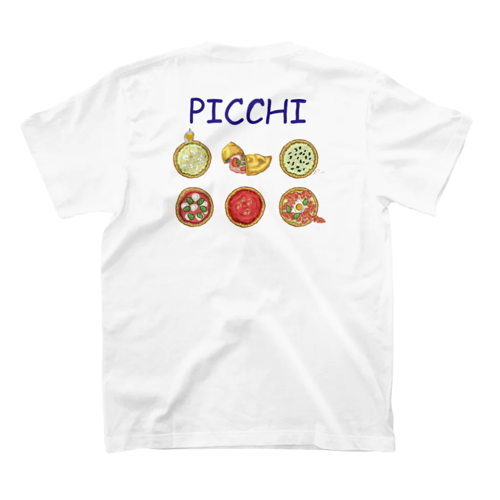 ピッツァマンのPICCHI　Tシャツ（背面） スタンダードTシャツの裏面