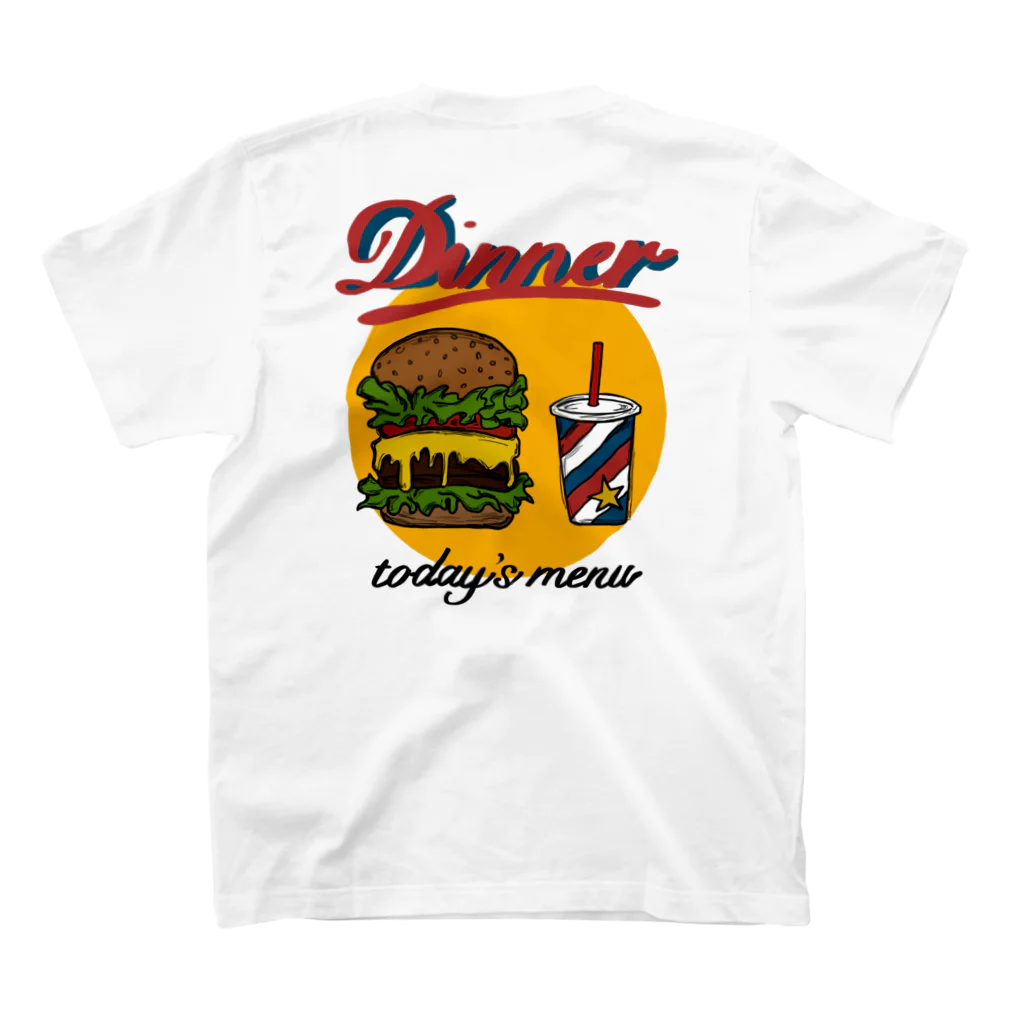 サトウユウのtoday’s dinner ハンバーガー Regular Fit T-Shirtの裏面