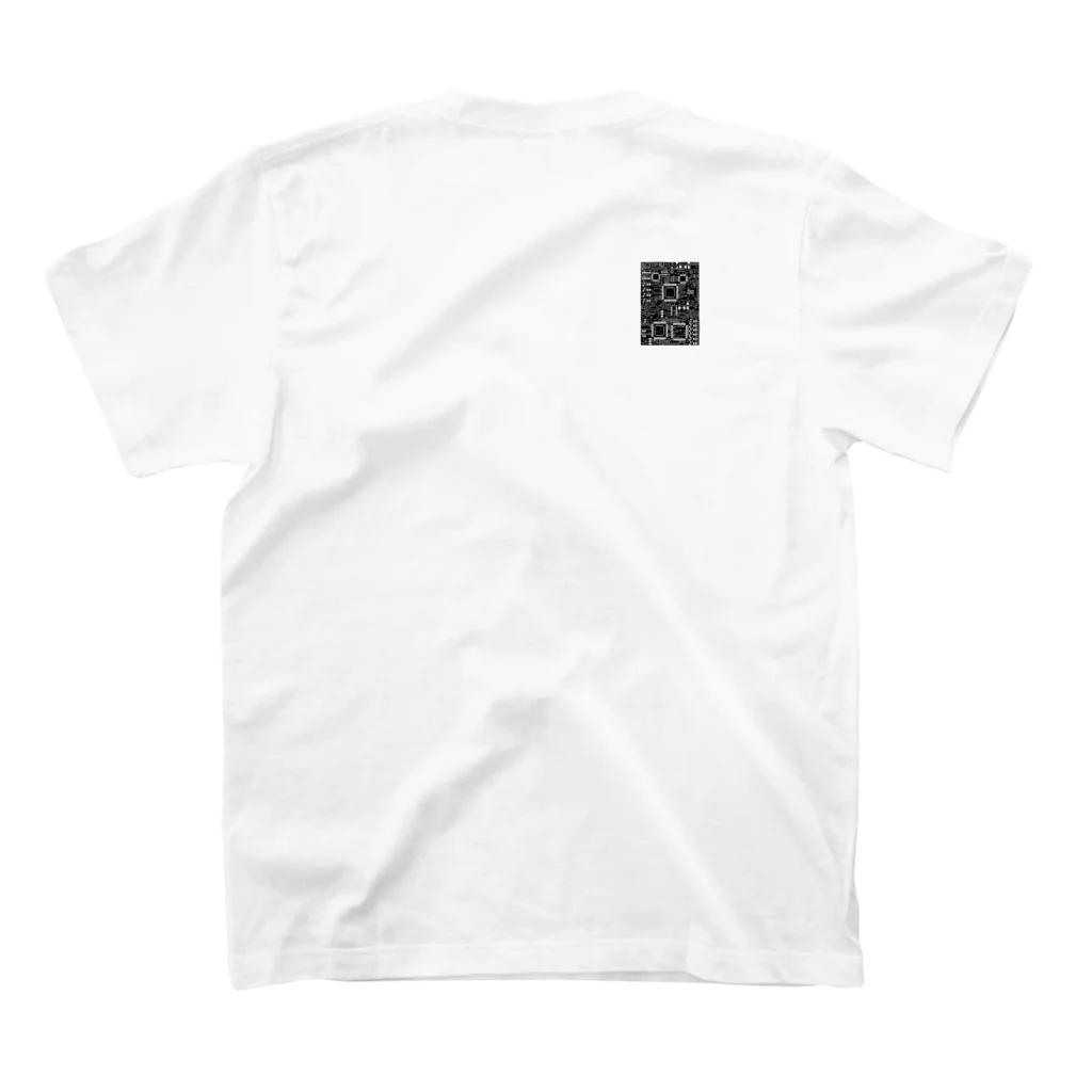 I~make~の機械柄（モノクロ） スタンダードTシャツの裏面