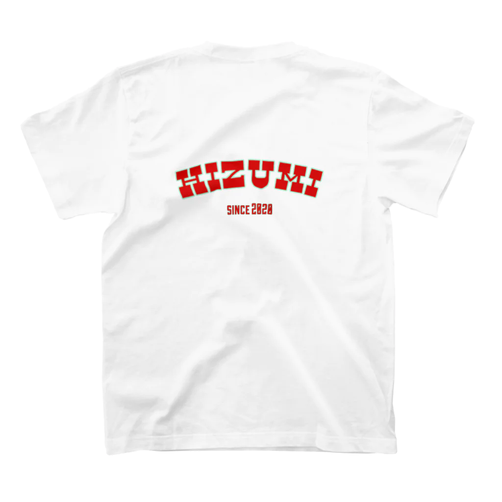 歪 。の背面 HIZUMI 2020 スタンダードTシャツの裏面