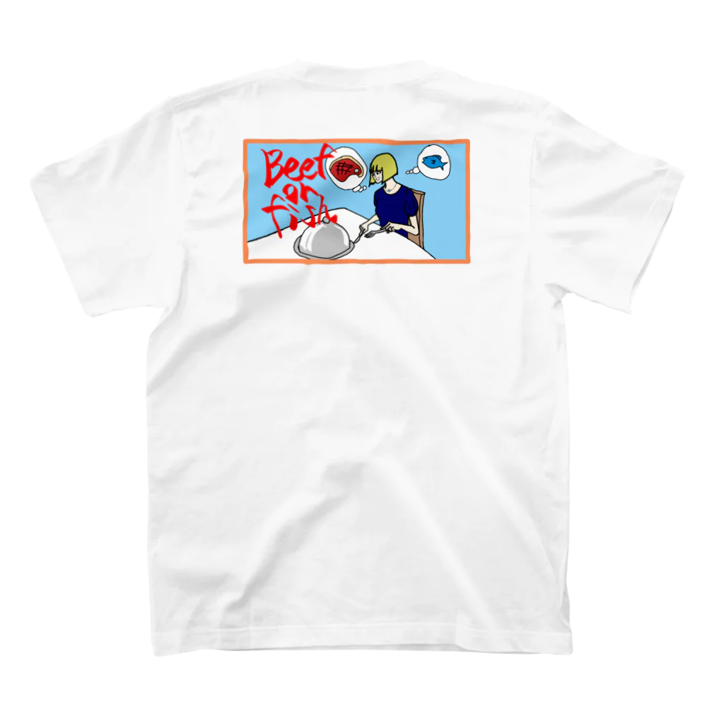 K0hhcのBeef or Fish スタンダードTシャツの裏面