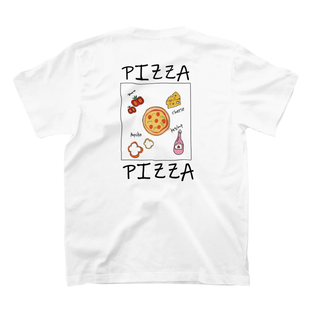 LOVEDogのピザ　カラフル　おいしく食べればゼロカロリー Regular Fit T-Shirtの裏面