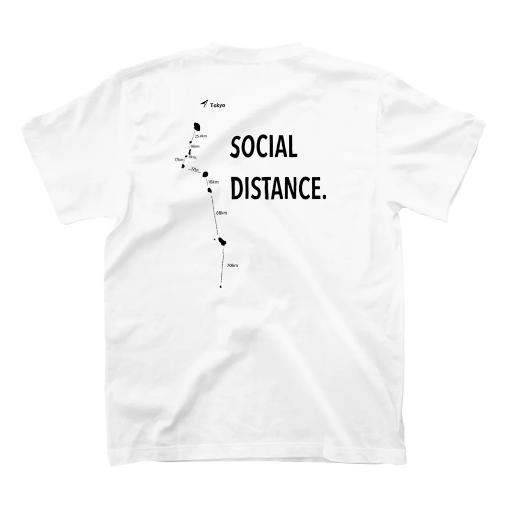 いがの伊豆諸島SOCIAL DISTANCE Tシャツ スタンダードTシャツの裏面