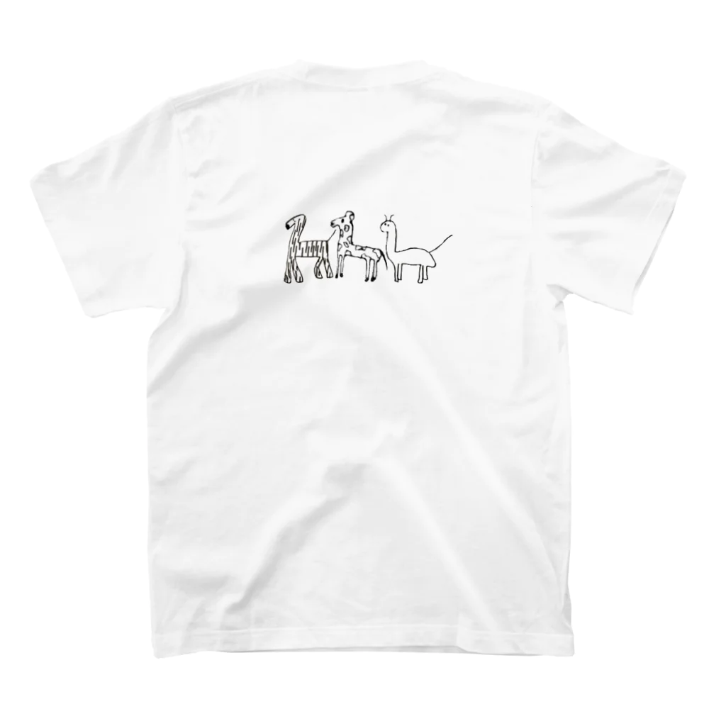 SAKOのしょうこちゃんの本気/キリン/シマウマ/キョウリュウ Regular Fit T-Shirtの裏面