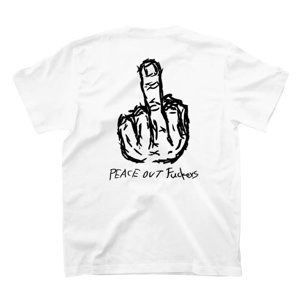 Still tyoのPEACE OUT Fuckers スタンダードTシャツの裏面