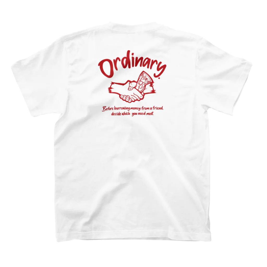 Ordinaryの【OR-040 RED LOGO】 スタンダードTシャツの裏面