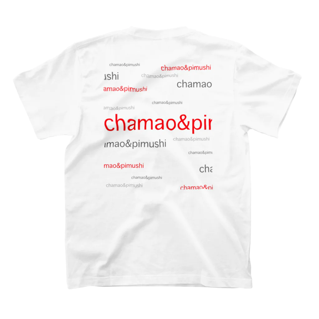 chamao&pimushiのねこ好きさんへ（両面にデザイン有） スタンダードTシャツの裏面