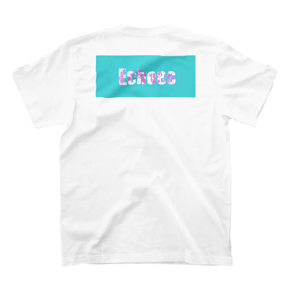 Echoes の爽やかロゴのサンダル mint×pink Regular Fit T-Shirtの裏面