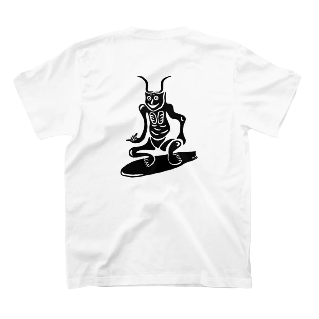 羽壱｜HANEICHIの波乗り元三大師(魔除け) スタンダードTシャツの裏面