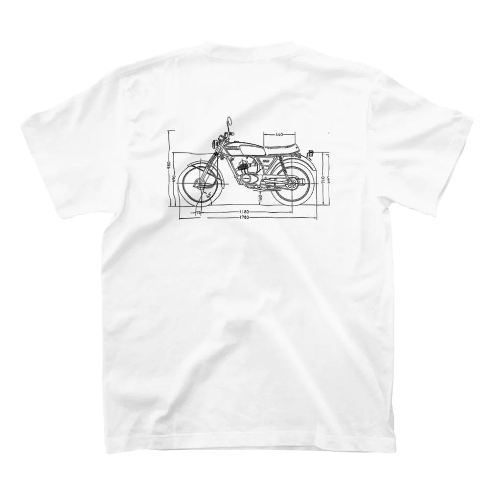 hotrodwagonのバイク2 Regular Fit T-Shirtの裏面