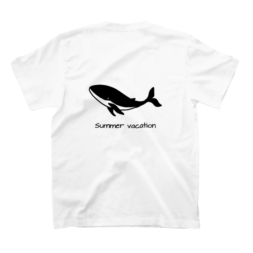 SAKUSAKUのクジラ くじら 鯨 スタンダードTシャツの裏面