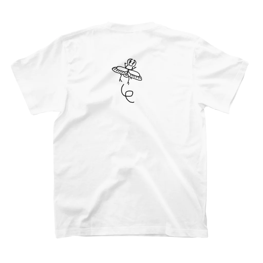 017のクワガタ迷路　(背面イラスト有り) スタンダードTシャツの裏面