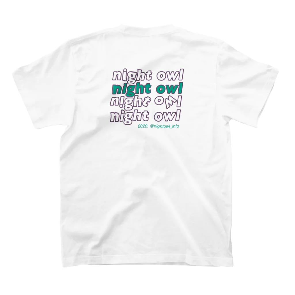 night owlのpop tee (purple & green) Regular Fit T-Shirtの裏面