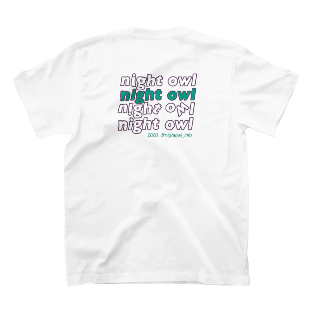 night owlのpop tee (purple & green) スタンダードTシャツの裏面