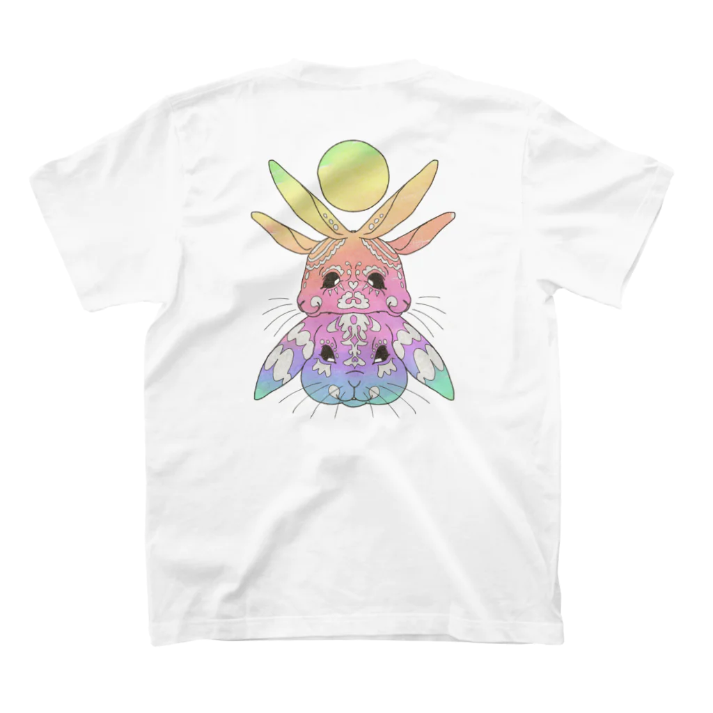 せきね まりのの(ウラ)レインボーうさぎ🐇🌈 スタンダードTシャツの裏面