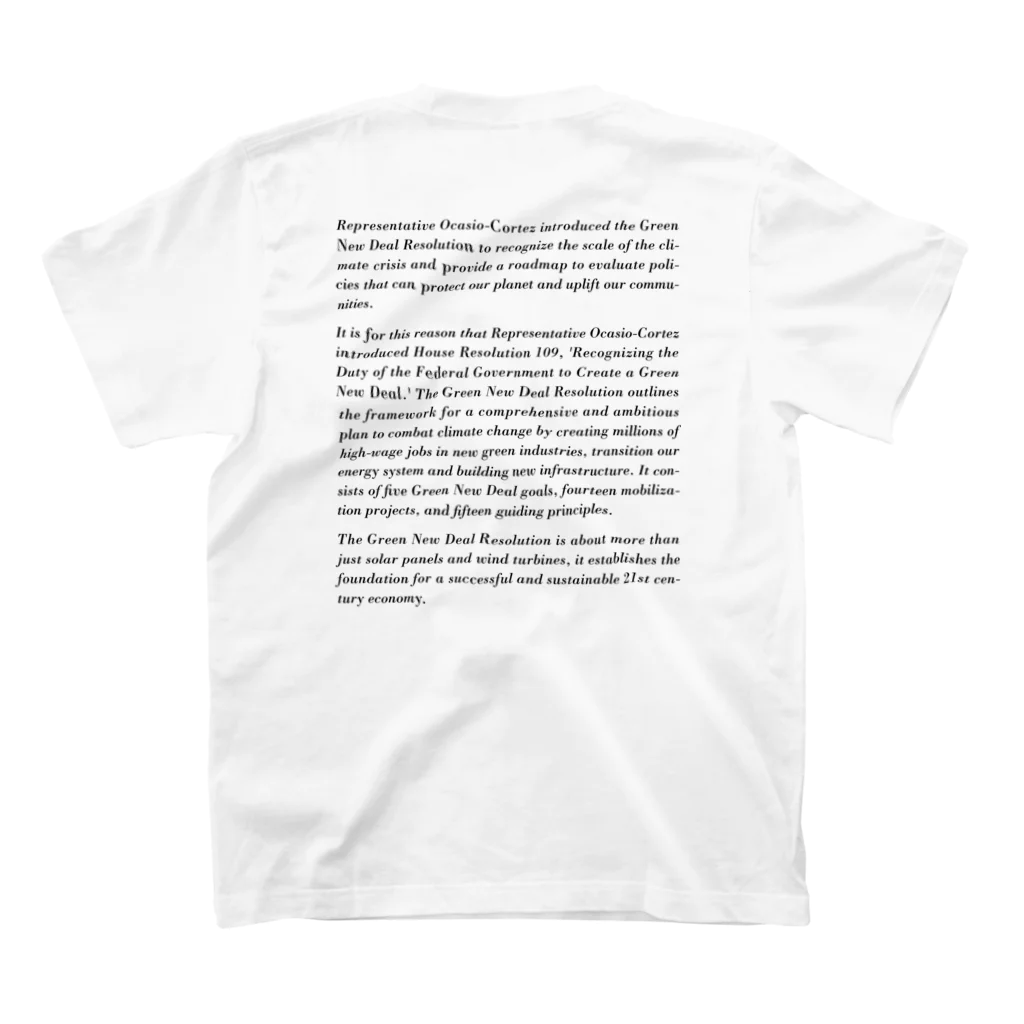 DESIGN AS ACTIVISM｜市民運動としてのデザインのグリーン・ニューディール決議案｜オーセンティックver スタンダードTシャツの裏面